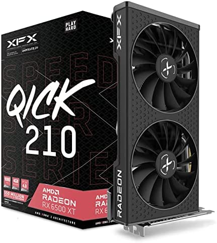 XFX Speedster QICK210 Radeon RX 6500XT Black Carte Graphique de Jeu avec 4 GB GDDR6 HDMI, AMD RDNA™ 2 (RX-65XT4DBDQ) Fiche Technique et Prix au Maroc