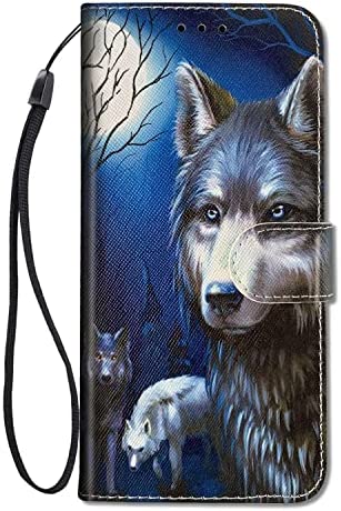 ChoosEU Coque pour Samsung Galaxy A22 5G Housse Cuir avec Silicone Etui Portefeuille Antichoc Étui à rabat et Folio Support Stand Fonction élégant Motif pour Filles Femmes Garçons Galaxy A22 5G - Loup Fiche Technique et Prix au Maroc