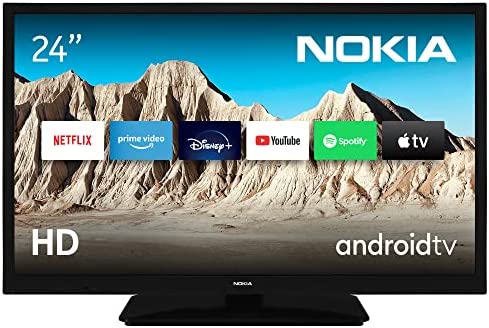 Nokia Smart TV - 24 Pouces (60cm) Android TV Television Camping Car 12V (HD, AV Stereo, WiFi, 12 Volt, Triple Tuner - DVB-C/S2/T2, Netflix, Prime Video, Disney+) Fiche Technique et Prix au Maroc