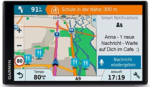 Garmin DriveSmart 61 - GPS Auto - 6,95 pouces - Cartes 46 pays - Cartes et Trafic gratuits à vie - Grand écran lumineux sans bord - Appels Mains Libres (Reconditionné Certifié) Fiche Technique et Prix au Maroc