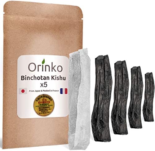 orinko - Binchotan de Kishu Bio 5X (200g) Taille M | Authentique Charbon Actif Binchotan Traditionnel du Japon (Wakayama) pour Purification d'eau en Carafe Fiche Technique et Prix au Maroc