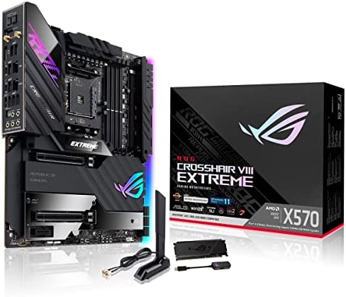 ASUS ROG Crosshair VIII Extreme – Carte mère gaming AMD X570 EATX (AM4, Ryzen 5000, 18+2 Phases d'alimentation, PCIe 4.0, 5xM.2, OptiMem III, WiFi 6E, 10G & 2.5G LAN, USB 3.2 Gen 2x2, 2xThunderbolt 4) Fiche Technique et Prix au Maroc