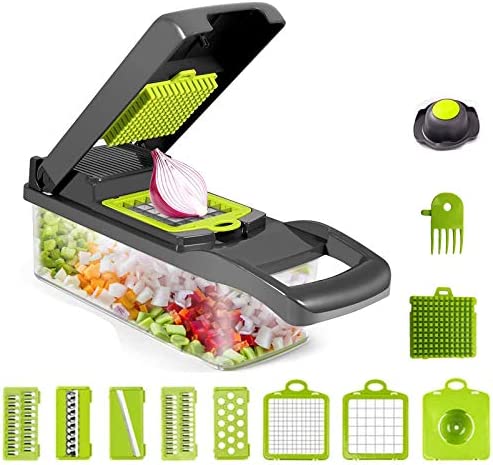 Toskope 14 en 1 Mandolines de Cuisine Professionnelle, Coupe Legumes Multifonctions avec 6 Lames en Remplaçables, Accessoire Cuisine pour Trancher, Couper et Râper Les Légumes Fiche Technique et Prix au Maroc