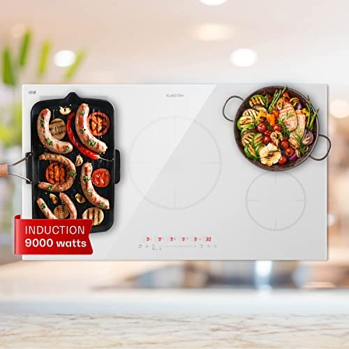 Klarstein Plaque Induction 9000W, Plaque de Cuisson Electrique à Induction, Plaque Induction Encastrées 5 Feux, Tables de Cuisson Encastrable, Contrôle Tactile, Rechaud Electrique pour la Cuisine Fiche Technique et Prix au Maroc