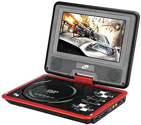 BW Lecteur DVD portable 7" avec fonction de jeu – Écran rotatif, écran couleur TFT, ebook, manette de jeu (rouge) Fiche Technique et Prix au Maroc