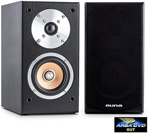 AUNA Linie-501 BS-BK Paire d'enceintes passives à 2 Voies (avec subwoofer bassreflex 10cm intégré, Pieds caoutchoutés Anti-dérapants, 140W RMS) - Noir Fiche Technique et Prix au Maroc