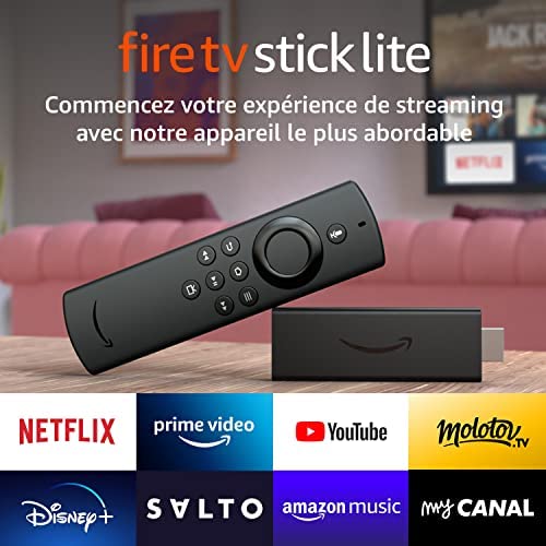 Fire TV Stick Lite avec télécommande vocale Alexa | Lite (sans boutons de contrôle de la TV), Streaming HD Fiche Technique et Prix au Maroc