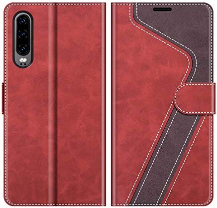 MOBESV Coque pour Huawei P30, Housse en Cuir Huawei P30, Étui Téléphone Huawei P30 Magnétique Etui Housse pour Huawei P30, Élégant Rouge Fiche Technique et Prix au Maroc