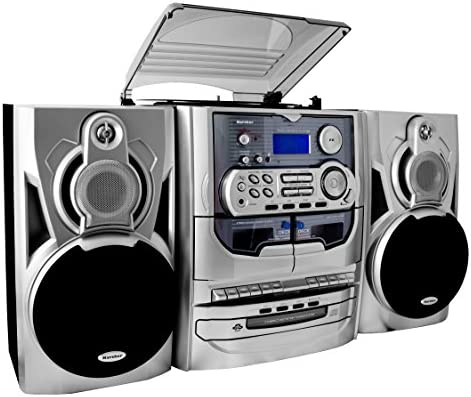 Karcher kA 5300–Micro-chaîne-Chargeur 3 CD, Cassettes, électrophones, Radio, télécommande (Argent) Fiche Technique et Prix au Maroc