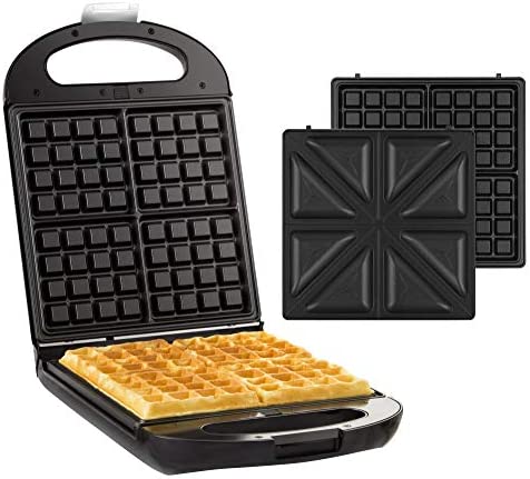 Senya Gaufrier appareil à croque monsieur réversible pour 4 gaufres ou 4 croques Family Waffle 1200 W Noir SYCK-WM015 Fiche Technique et Prix au Maroc