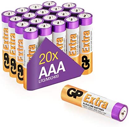 Piles AAA - Lot de 20 Piles | GP Extra | Batteries Alcalines AAA LR3 1,5v - Longue durée Fiche Technique et Prix au Maroc