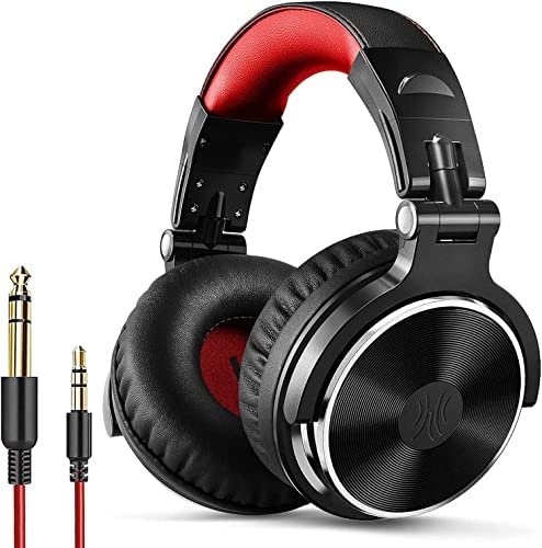 OneOdio Casque Audio Filaire DJ Piano Guitare avec Micro, Hi-Res Audio Extra Basse Son, Léger Confort Pliable Casques avec Share-Port, 2 câbles - Headphone pour PC Studio Monitor AMP Pro-10(Rouge) Fiche Technique et Prix au Maroc