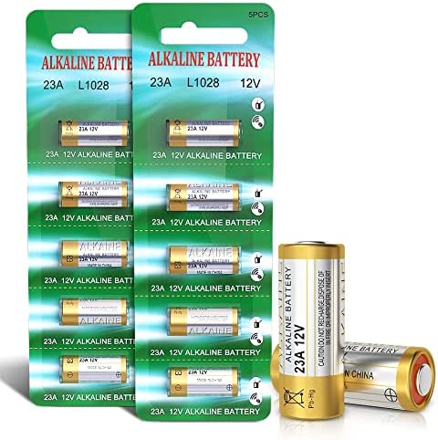 Piles 23A 12V A23 12 Volts Alkaline Batterie A23S MN21/23 L1028 V23GA LRV08 8LR932,Lot of 10, sans Mercure, Haute Performance [3 Ans Garantie] Fiche Technique et Prix au Maroc