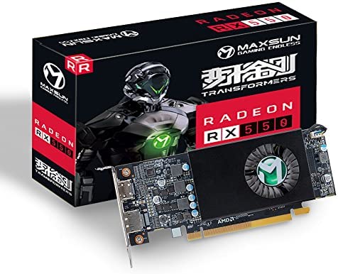 MAXSUN Cartes Graphiques AMD Radeon RX 550 4Go GDDR5 Carte Graphique ITX GPU Low Profile 128 Bits DirectX 12 PCI Express X16 3.0 HDMI, DisplayPort Fiche Technique et Prix au Maroc