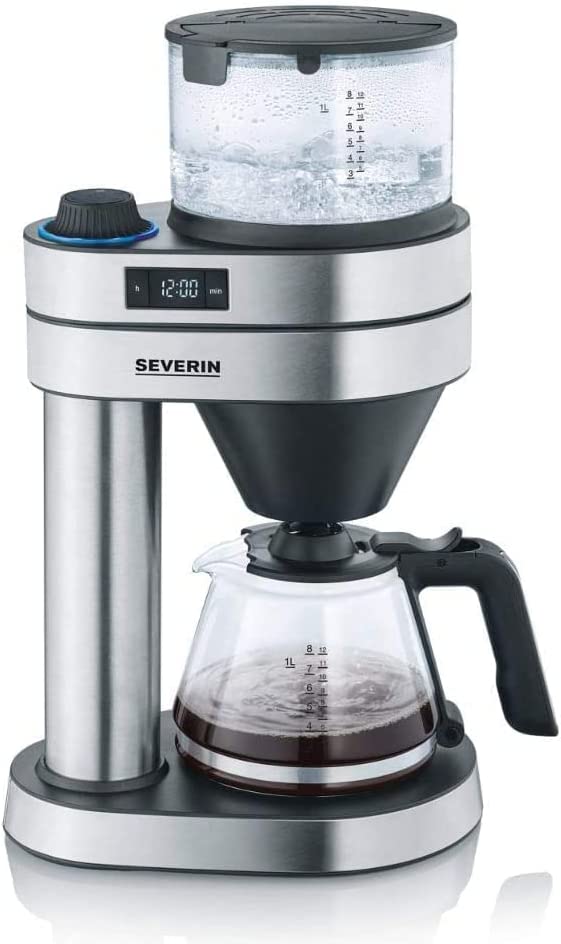 SEVERIN Cafetière Filtre Avec Sélecteur d'Arôme, 1 450W, 1L, Jusqu'à 8 tasses, Fonctions Minuterie et Détartrage, Inox/Noir,KA 5760 Fiche Technique et Prix au Maroc