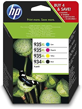 HP 934XL/935XL pack de 4 cartouches d'encre noire/cyan/magenta/jaune authentiques pour HP OfficeJet 6230/6820/6830 (X4E14AE) Fiche Technique et Prix au Maroc