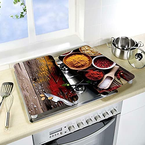 WENKO Protection plaque de cuisson, «Epices», plaque de protection induction, gazinière, vitrocéramique, verre trempé, Lot de 2, 30x52 cm Fiche Technique et Prix au Maroc
