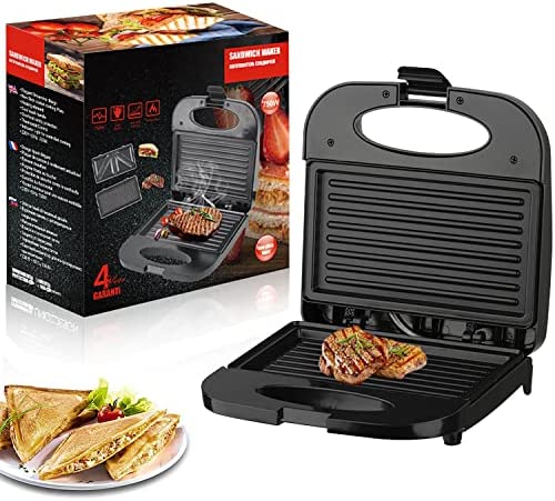 YILENA Grill Viande Multifonction, Grille Panini Electrique/Appareil à Panini/Toaster Panini/Sandwich Maker, Plaques Anti-adhésives, sans BPA, Indicateur LED, 750 W Fiche Technique et Prix au Maroc