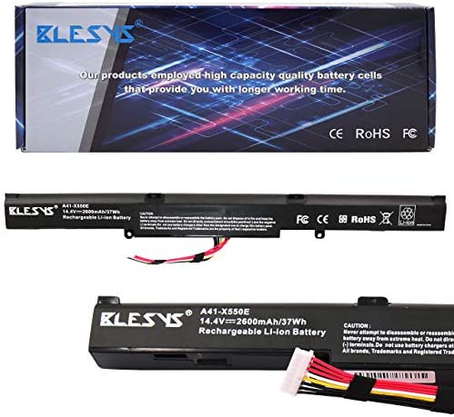 BLESYS X751S Batterie pour PC Portables ASUS X751L X751LA X751LAV X751LB X751LD X751LDV X751LJ X751LJC X751LK X751LN X751LX X751M X751MA X751NV X751S X751SJ X751SA A41-X550e Batterie(14.4V/2600mAh) Fiche Technique et Prix au Maroc