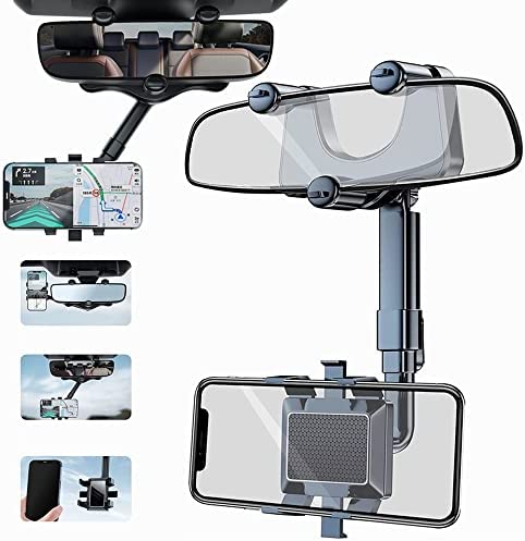 Umikk Support de Téléphone pour Rétroviseur, Support de téléphone de Voiture Rotatif et rétractable à 360 degrés, Supports de Miroir rétroviseur pour Voiture, adapté à Tous Les Smartphones Fiche Technique et Prix au Maroc