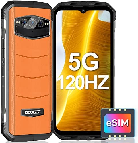 DOOGEE V30 [2023] Téléphone Portable Incassable 5G, 15Go+256Go, 120Hz 6.6" FHD+, 10800mAh/66W, Triple Caméra 108MP+Vision Nocturne, Dimensity 900 Android 12 Smartphone Incassable, eSIM/NFC/OTG/-Orange Fiche Technique et Prix au Maroc