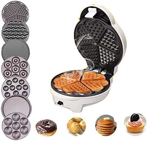 Appareil À Croque-Monsieur，Machine À Gaufres Électrique 7 En 1 ， Machine À Sandwich ， Four À Gâteau Aux Œufs À Bulles Cuisine Petit-Déjeuner À Bulles Gaufres Donuts Multi-Boulanger （500-650W） Fiche Technique et Prix au Maroc