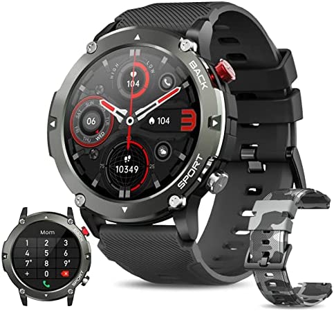 Montre Connectée Homme Qualité Militaire, Smartwatch avec Appel Bluetooth, 20 Modes Sports, Aventure en Plein Air, Fréquence Cardiaque/SpO2/Tension Artérielle, Étanche IP68 Tracker, Montre Sport Homme Fiche Technique et Prix au Maroc