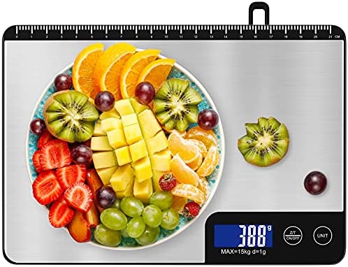 Diyife Balance Cuisine 15 kg, Professionnel Balance de Cuisine Electronique avec Grand Panneau, Balances Alimentaires, Balance de Précision, Tactile Sensible & Écran LCD, Fonction Tare, avec 2 Piles Fiche Technique et Prix au Maroc