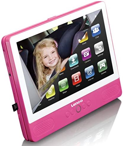 Lenco TDV-901 Lecteur DVD Portable 9" avec Tablette Android 7.0 - Batterie intégrée 4000mAh - USB et Port SD - Wi-FI - Rose Fiche Technique et Prix au Maroc