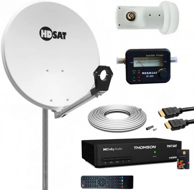 Pack Parabole Satelitte Acier 65cm + Récepteur TNTSAT + LNB Single + Câble Coaxial 20m Fiche Technique et Prix au Maroc