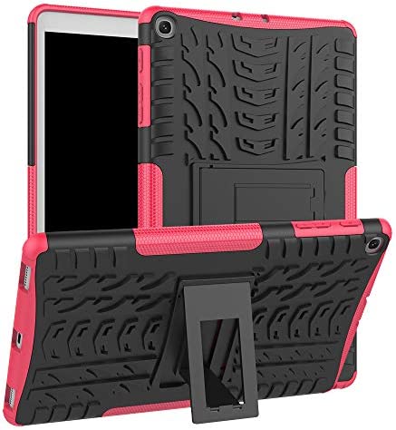 Coque Galaxy Tab A 10.1 2019 Modèle SM-T510/SM-T515 (Ne Correspond Pas Galaxy Tab A 10.1 2016), Housse Etui de Protection 360 Degré Anti-Choc/PC + TPU 2-en-1/Tough Armor/Support-Rose Fiche Technique et Prix au Maroc