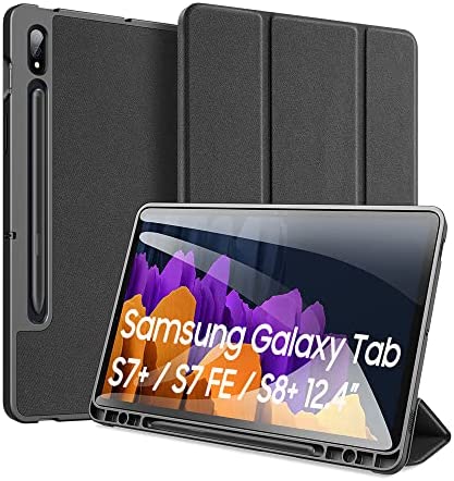 DUX DUCIS Coque Housse Étui pour Samsung Galaxy Tab S8 Plus / S7 Plus / S7 FE 12.4", Smart Cover Housse Etui Cuir Coque avec Support pour Samsung Galaxy Tab S8+ / S7 FE / S7+, Noir Fiche Technique et Prix au Maroc