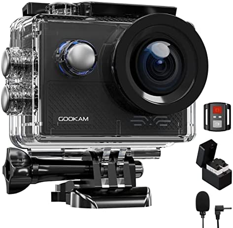 GOOKAM Caméra Sport 4K EIS, Caméra Étanche 40M WiFi,Action Caméra Stabilisateur avec 2 Batteries 170° Grand-Angle 2,4G Télécommande et Kit d'Accessoires Fiche Technique et Prix au Maroc