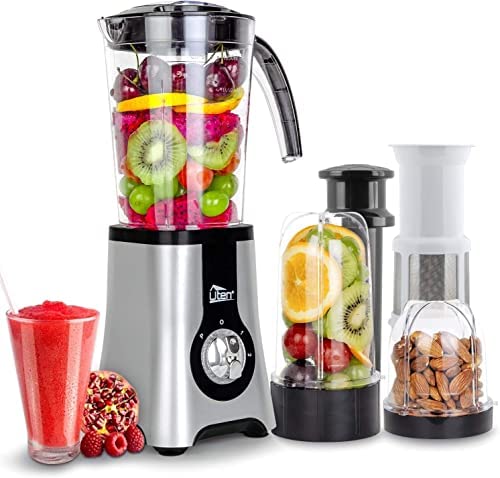 Uten Blender Smoothie 1.25L, 220W Mini Blender, Mixeur Blender pour Milk-Shake, Jus de Fruits et Légumes, Blender Portable pour Sport, Voyage et Maison Fiche Technique et Prix au Maroc