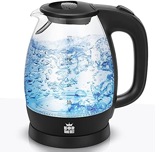 ForMe Bouilloire Électrique en Verre 1.7 I Éclairage LED illumination I Cristal Transparente I Avec fond en Acier Inoxydable I 2200W Sans BPA I Et Système de Protection Contre l'ébullition à sec Fiche Technique et Prix au Maroc