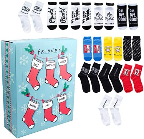 Paladone Calendrier de l'Avent 2021 avec chaussettes Friends TV Show - Compte à rebours 12 jours de Noël - Unisexe Multicolore Fiche Technique et Prix au Maroc