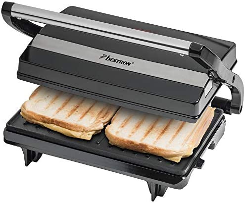 Bestron Presse-panini, Antiadhésif, 700 W, Noir Fiche Technique et Prix au Maroc