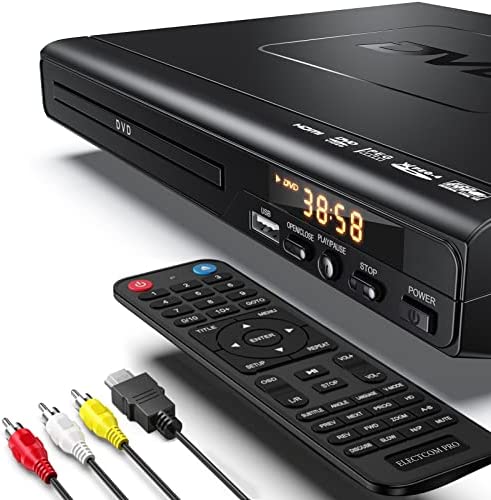Lecteurs DVD pour TV avec HDMI, Lecteurs DVD Qui Lisent Toutes Les Régions, Lecteur DVD Simple pour Les Personnes âgées, Lecteur CD pour Chaîne Stéréo, Câble HDMI et RCA Inclus Fiche Technique et Prix au Maroc