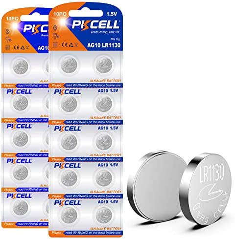 LR1130 AG10 Piles Bouton Alcaline pour Livres Musicaux ou Sonores,Montre,Jouets,Longue Durée,Lot de 20,PKCELL Fiche Technique et Prix au Maroc