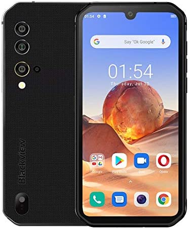 Blackview Telephone Portable Incassable BV9900E, Android 10, Helio P90 6Go+128Go,Caméra Quad AI 48MP, Smartphone Robuste Antichoc Etanche IP68, 5,84’’ FHD+ Gorilla Glass 5, Charge sans Fil NFC Noir Fiche Technique et Prix au Maroc