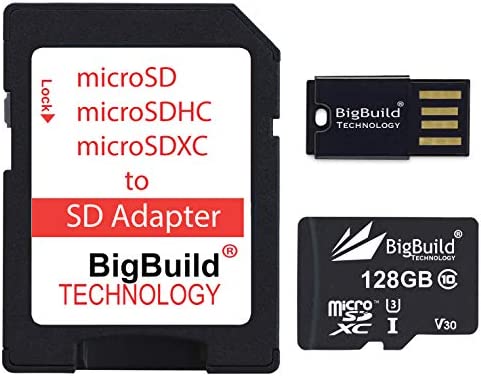 BigBuild Technology 128 Go U3 100 Mo/s Ultra Rapide microSD Carte mémoire pour Tablet de Lenovo M10, M10 Plus, Moto Tab Fiche Technique et Prix au Maroc