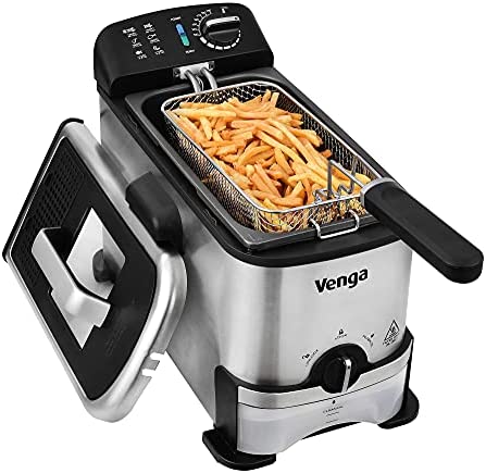Venga! Friteuse Semi-Professionelle 3 L, avec Filtration et Stockage d'Huile, 2 000 W, Noir/Inox, VG FT 3012 Fiche Technique et Prix au Maroc