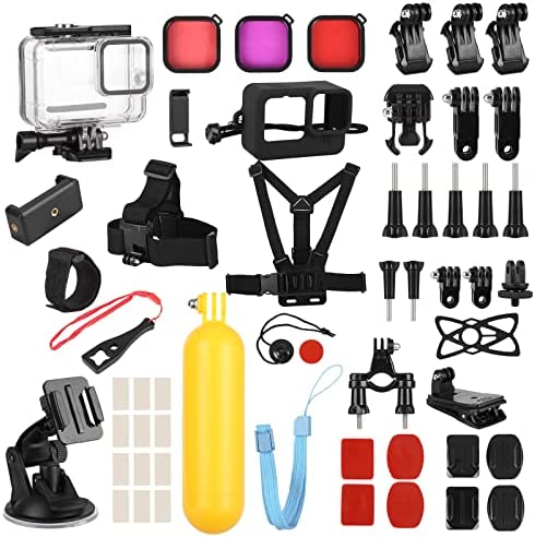 Kit d'accessoires pour GoPro 11/10/9,Sangle de Poitrine + Barre de flottabilité + boîtier étanche + Accessoires de Couverture arrière de caméra compatibles avec GoPro10/9，Compatible akaso Fiche Technique et Prix au Maroc