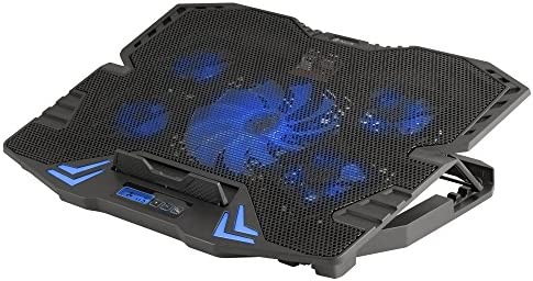 NGS GCX-400 - Support Ventilé pour Ordinateur Portable Gaming, Base de Refroidissement pour PC avec 5 Ventilateurs, Écran LCD et Lumières LED Fiche Technique et Prix au Maroc
