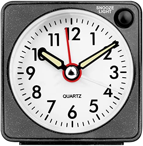 JOPHEK Réveil Analogique Silencieux, Petite Réveil De Voyage Silencieux avec Snooze et Lumière, Réveils Analogiques à Quartz pour Chambre à Coucher Bureau Voyage Fiche Technique et Prix au Maroc