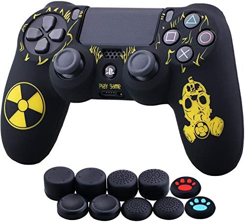 YoRHa Gravure Laser Housse Coques en Silicone Skin Cover (Radiation) pour PS4 Dualshock 4 Manette Slim/Pro x 1 avec Thumb Grips x 10 Fiche Technique et Prix au Maroc