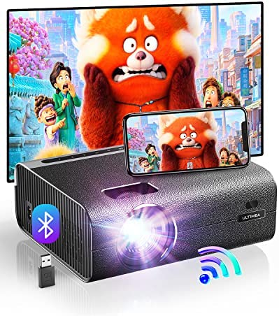 ULTIMEA Vidéoprojecteur Portable, 8000L Bluetooth WiFi Projecteur, 1080p & 200'' Support Retroprojecteur, Mini Video Projecteur Compatible avec TV Stick/HDMI/Phone/USB/VGA/SD Fiche Technique et Prix au Maroc