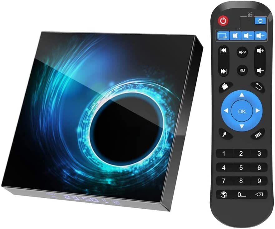 Android 10.0 TV Box, Allwinner H616 Quadcore 4Go RAM 64Go ROM Mali-G31 MP2 GPU Support 6K 3D 1080P 2.4/5.0GHz Dual WiFi 10/100M Ethernet BT 5.0 DLNA HD 2.0 H.265 Smart Android Box Fiche Technique et Prix au Maroc