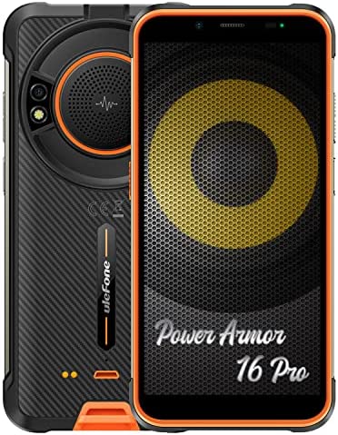 Ulefone Armor 16 Pro Android 12 Téléphone Incassable, Haut-Parleur 122dB, Batterie 9600mAh, Lampe Torche Puissante, 16MP+8MP, 4Go+64Go, 5,93" Smartphone Etanche, Emplacement pour 3 Cartes, NFC Orange Fiche Technique et Prix au Maroc