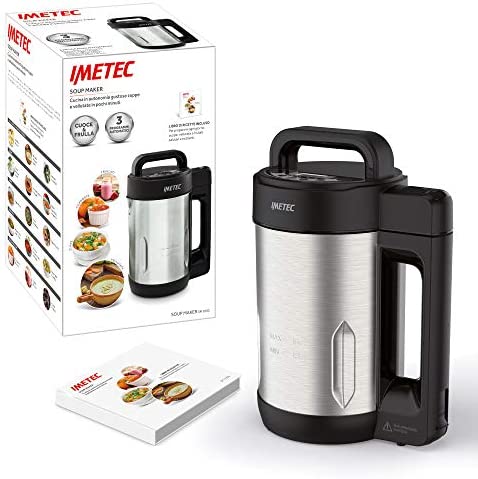 Imetec Sm 1000 Soup Maker, Db-Tech et Frulla, 3 Programmes Automatiques, Soupe et Smoothie, 6 Portions, Lames Cranter Acier Inoxydable, avec Recettes, 900 W, 1.6 L Fiche Technique et Prix au Maroc